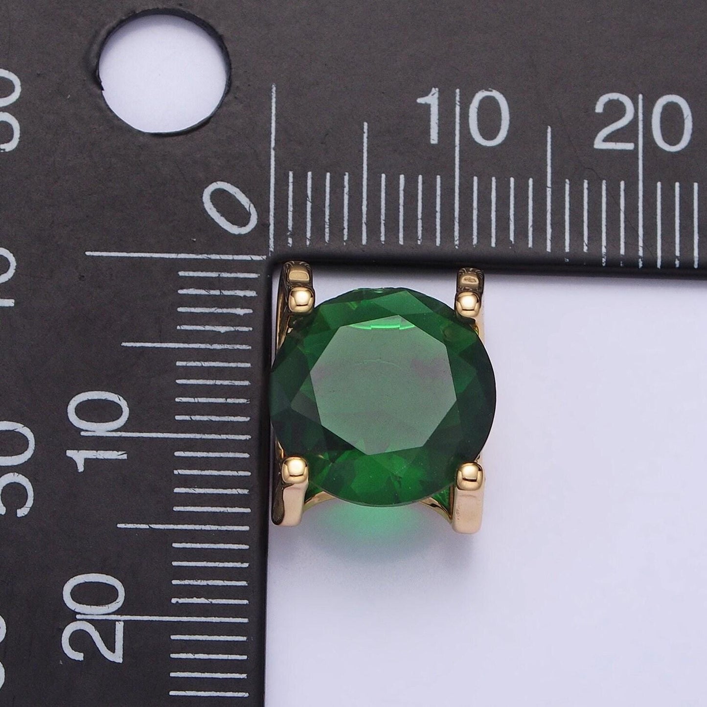 16k gold filled emerald green birthday may birthstone 12mm add-on charm in silver & gold | ac400 ac9513