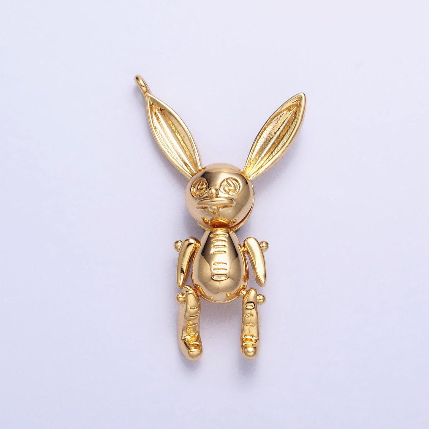 Dainty gold creepy easter dead rabbit pendant 3d bunny charm silver plated dangle charm for halloween jewelry inspired charm ac937