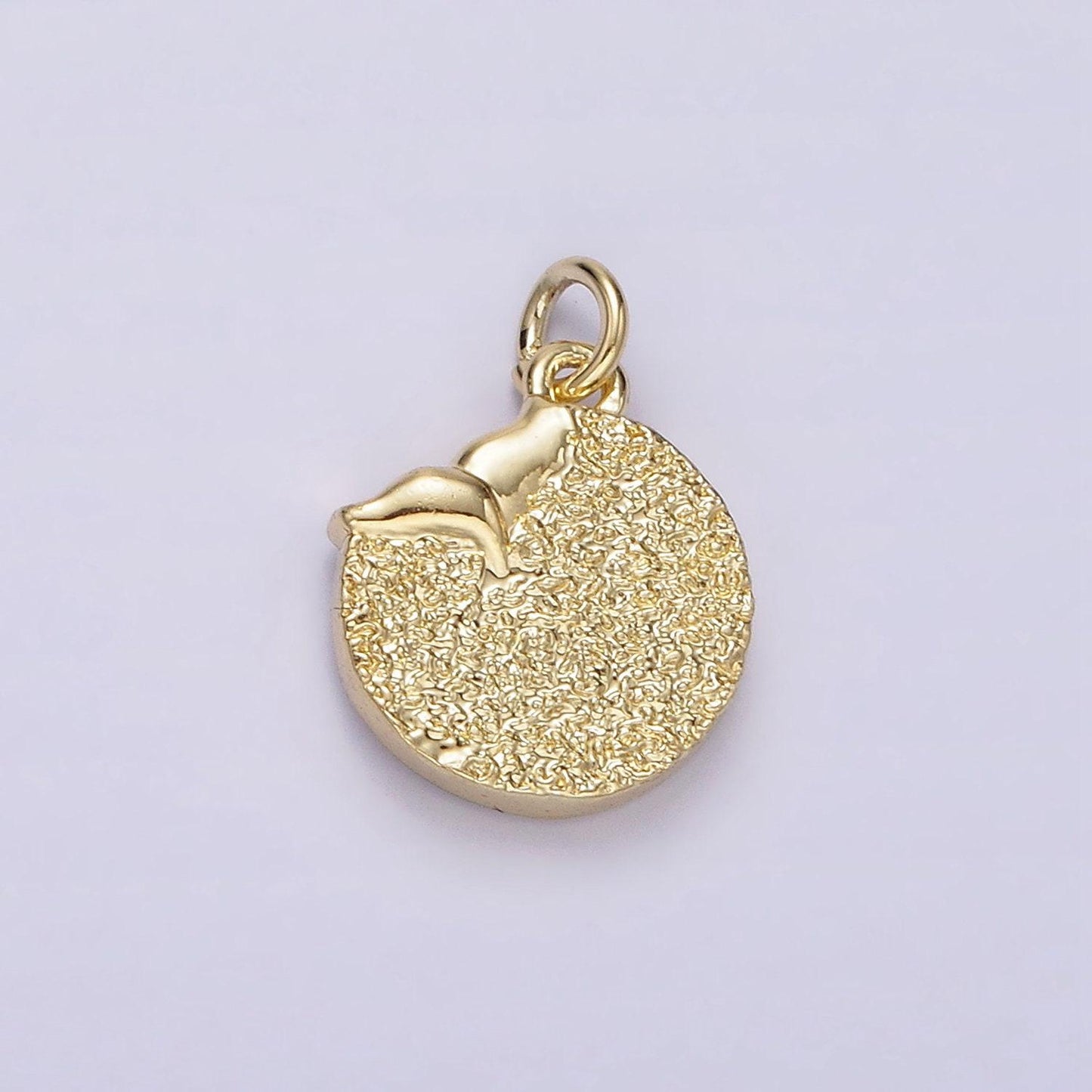 14k gold filled mermaid tail ocean sea whale tail star round coin charm | ac-904