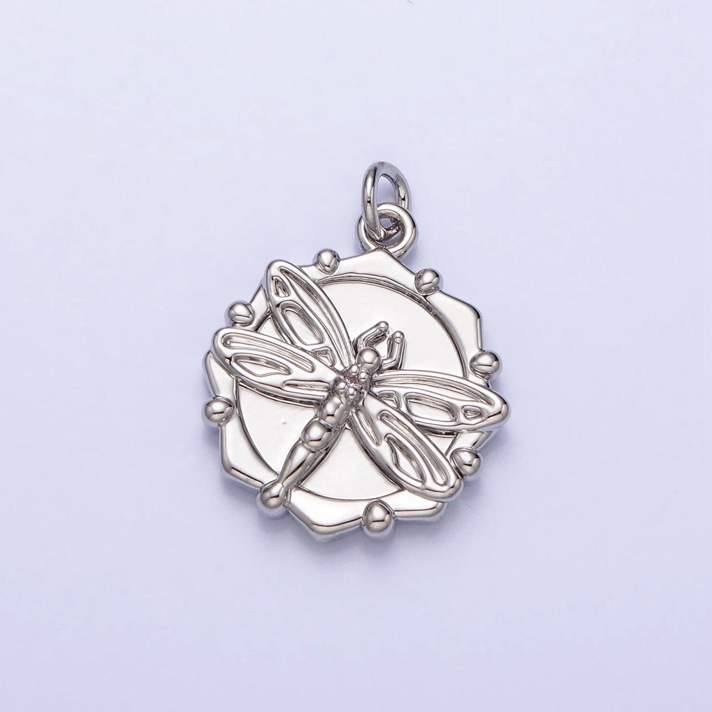 Dainty gold dragonfly charm, 16k gold plated brass insect pendant for bracelet necklace earring component ac757