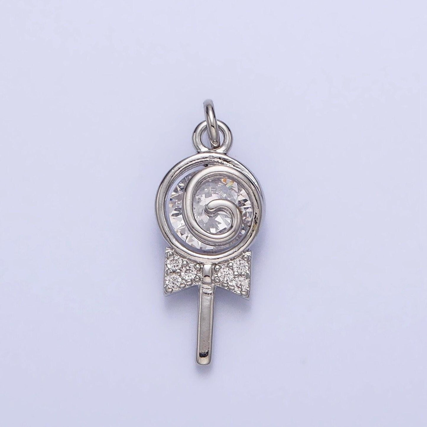 Mini gold lollipop charm silver candy charm bracelet charm, earring charm, necklace charm, sweety charm, lollipop candy charm