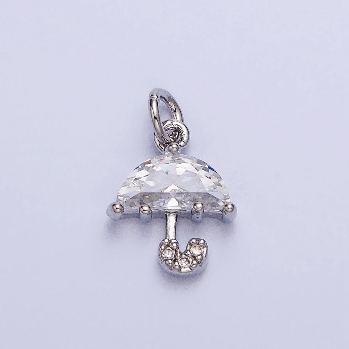 Mini 16k gold plated umbrella with cz micro pave pendant | diy fashion jewelry charm add on necklace bracelet earring ac679