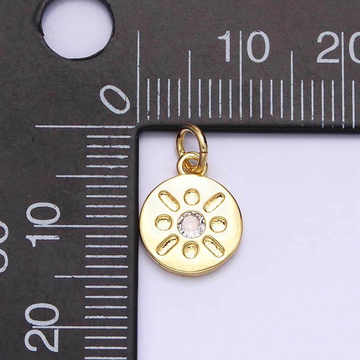 Mini gold sun coin pendant celestial jewelry diy charm add on necklace bracelet earring ac655