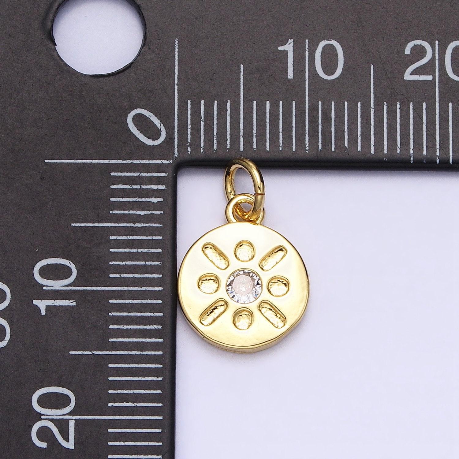 Mini gold sun coin pendant celestial jewelry diy charm add on necklace bracelet earring ac655
