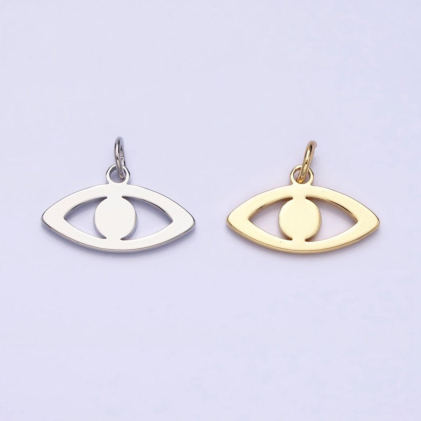 Mini gold plated evil eye charm silver evil eye findings minimalist evil eye charm for necklace bracelet earring ac564
