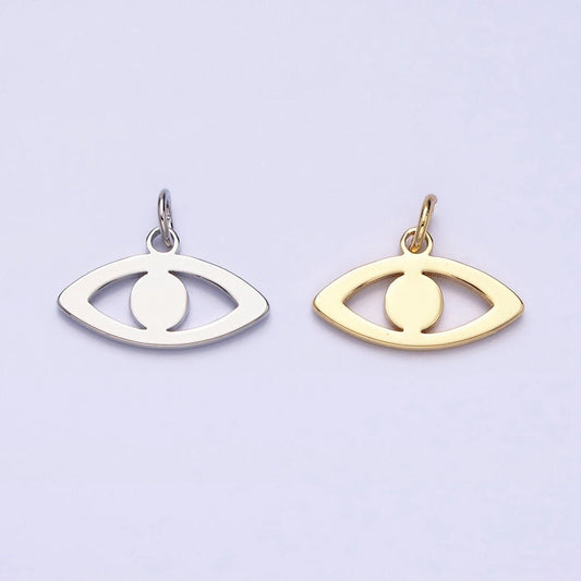 Mini gold plated evil eye charm silver evil eye findings minimalist evil eye charm for necklace bracelet earring ac564