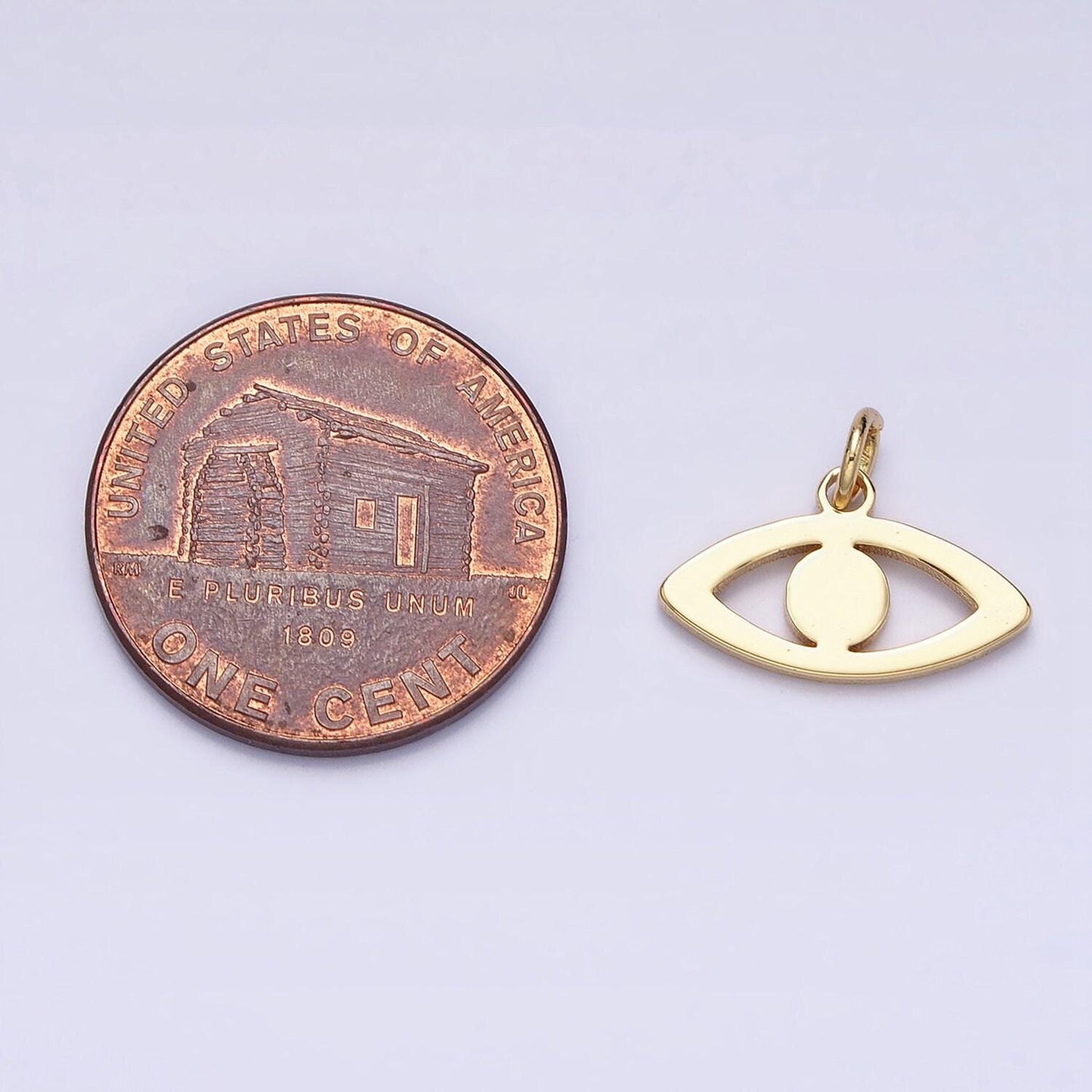 Mini gold plated evil eye charm silver evil eye findings minimalist evil eye charm for necklace bracelet earring ac564