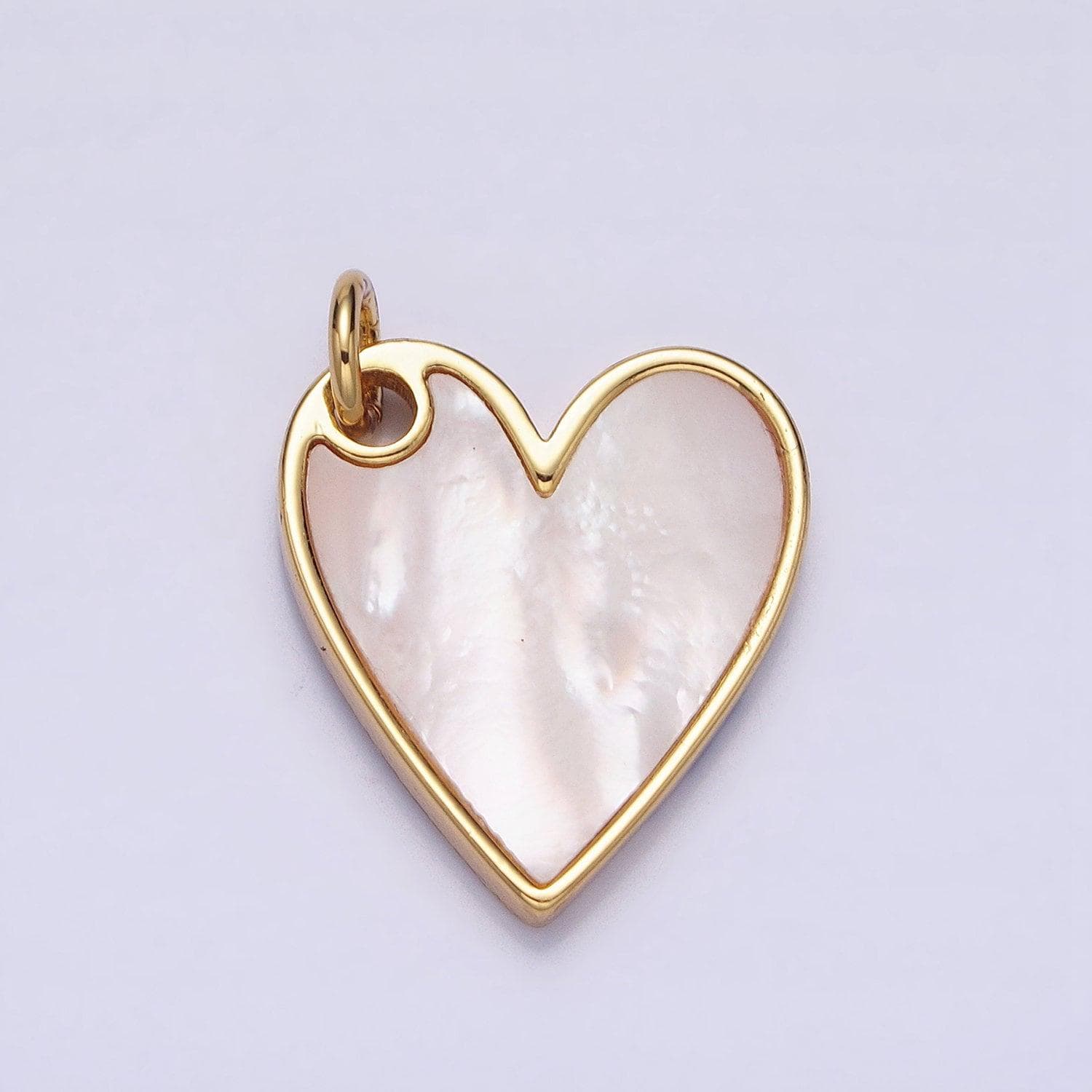 Dainty silver gold pearl heart pendant dangle love charm for valentine jewelry making | ac558 ac557