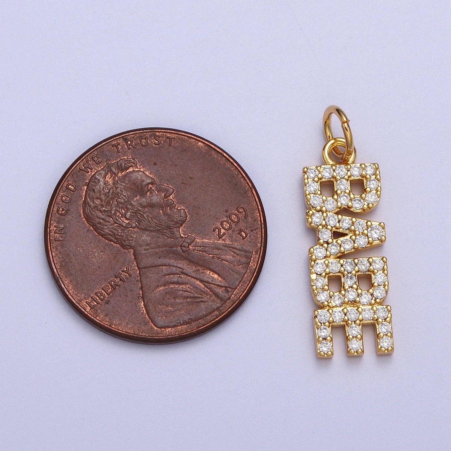 Dainty cubic gold babe charm for bracelet necklace earring component diy jewelry making supply cz word charm minimalist jewelry ac549