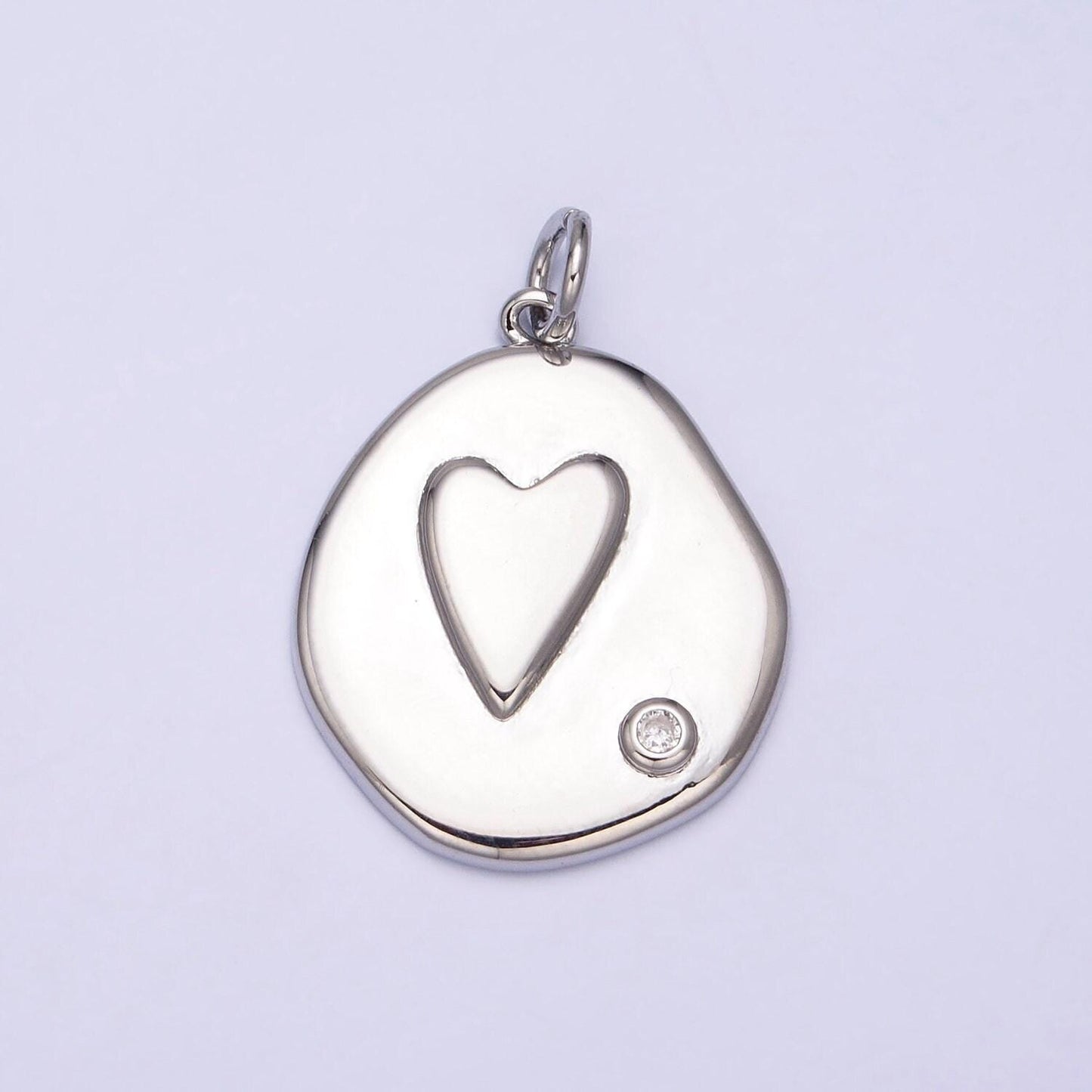Gold heart imprint abstract circle medallion coin charm mother daughter sisters best friend necklace bracelet earring pendant