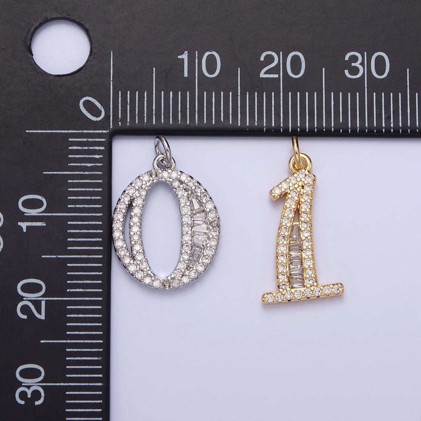 Micro pave cz block script number charms pave dangle gold filled number charms women pave number findings number 0-9 charms ac519 ac520