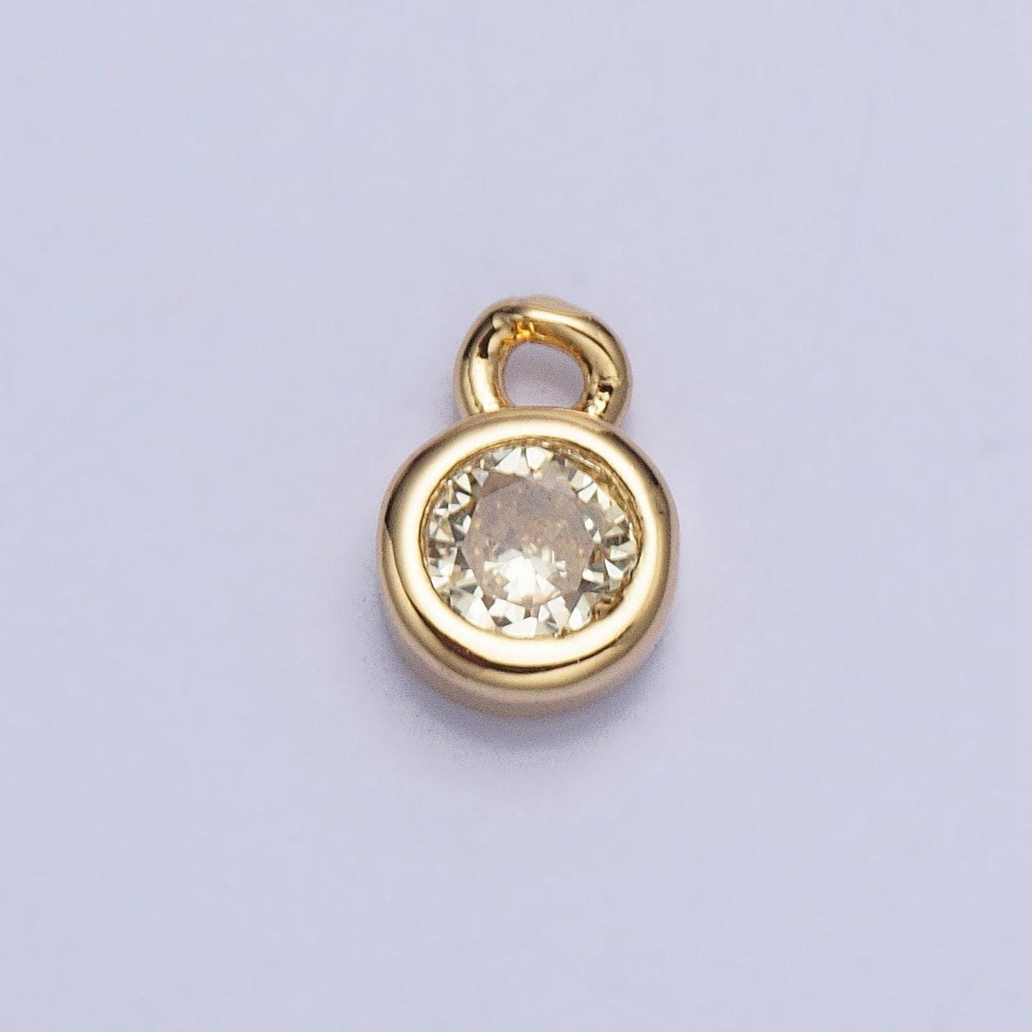 4mm cz stone bezel drop charm mini gold plated full brilliant cut cubic zirconia bezel cut charm for add on charm ac486 ac487