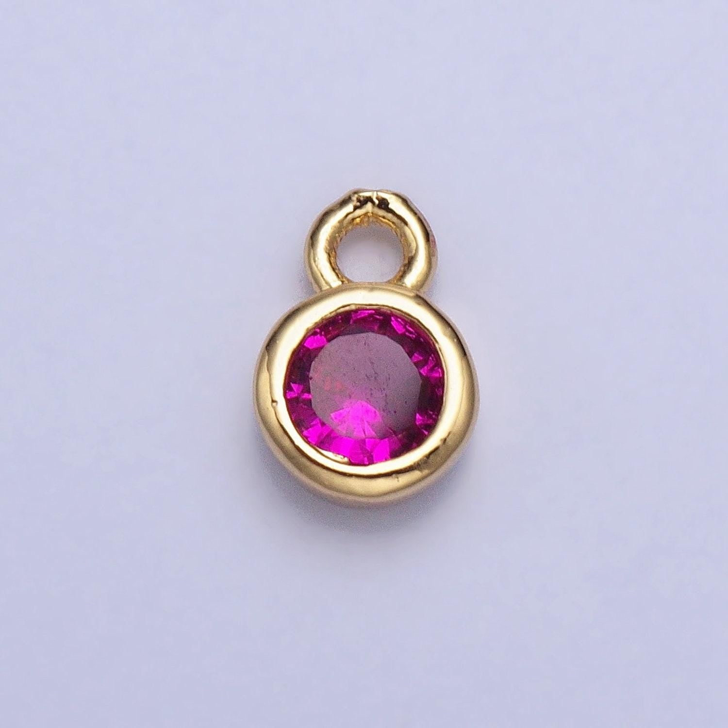 4mm cz stone bezel drop charm mini gold plated full brilliant cut cubic zirconia bezel cut charm for add on charm ac486 ac487