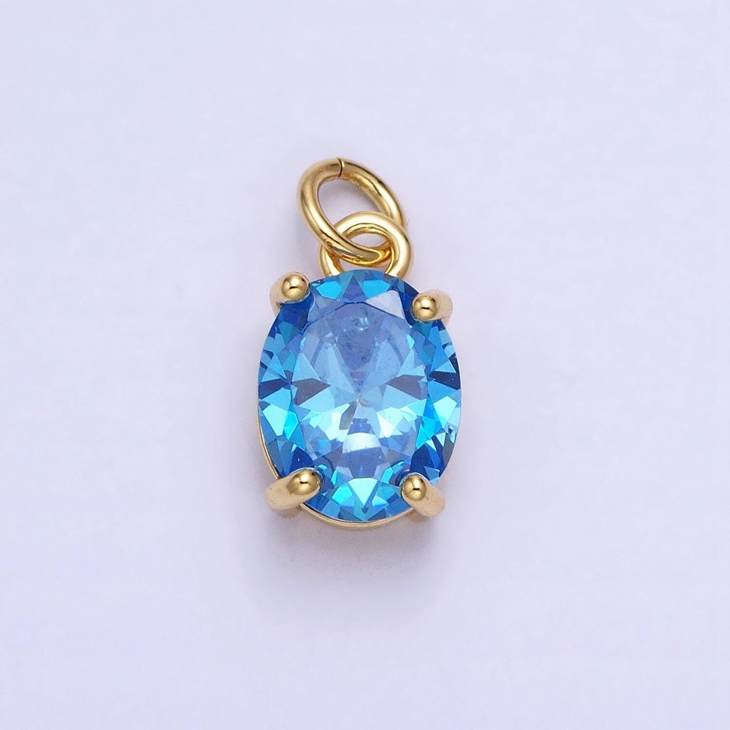 Colorful oval shape cubic zircon pendant charm,cz geometric drop pendant charm wholesale ac458 ac459 ac460 ac461 ac462 ac463