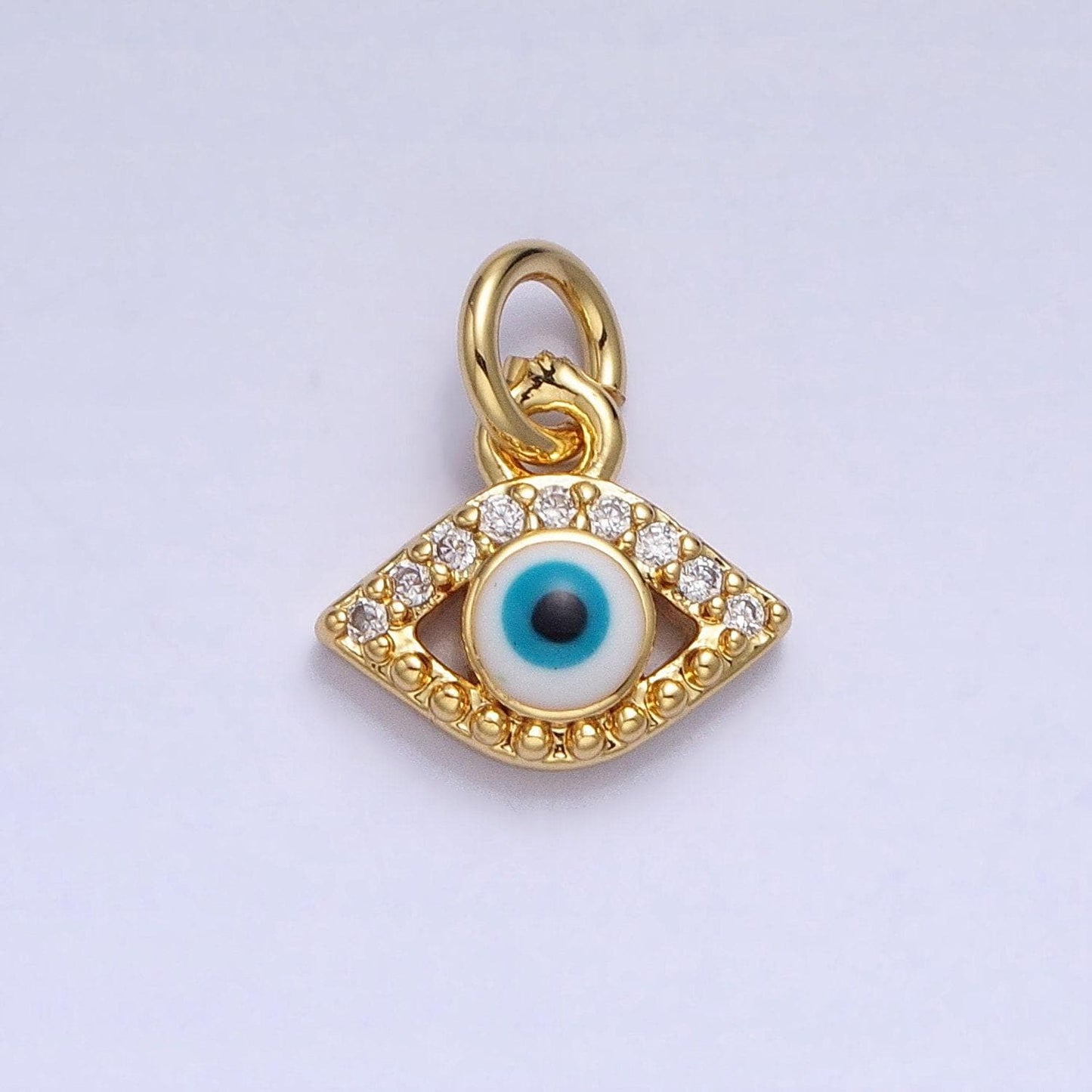 Mini enamel evil eye charm pendant micro pave evil eye jewelry making supply ac457