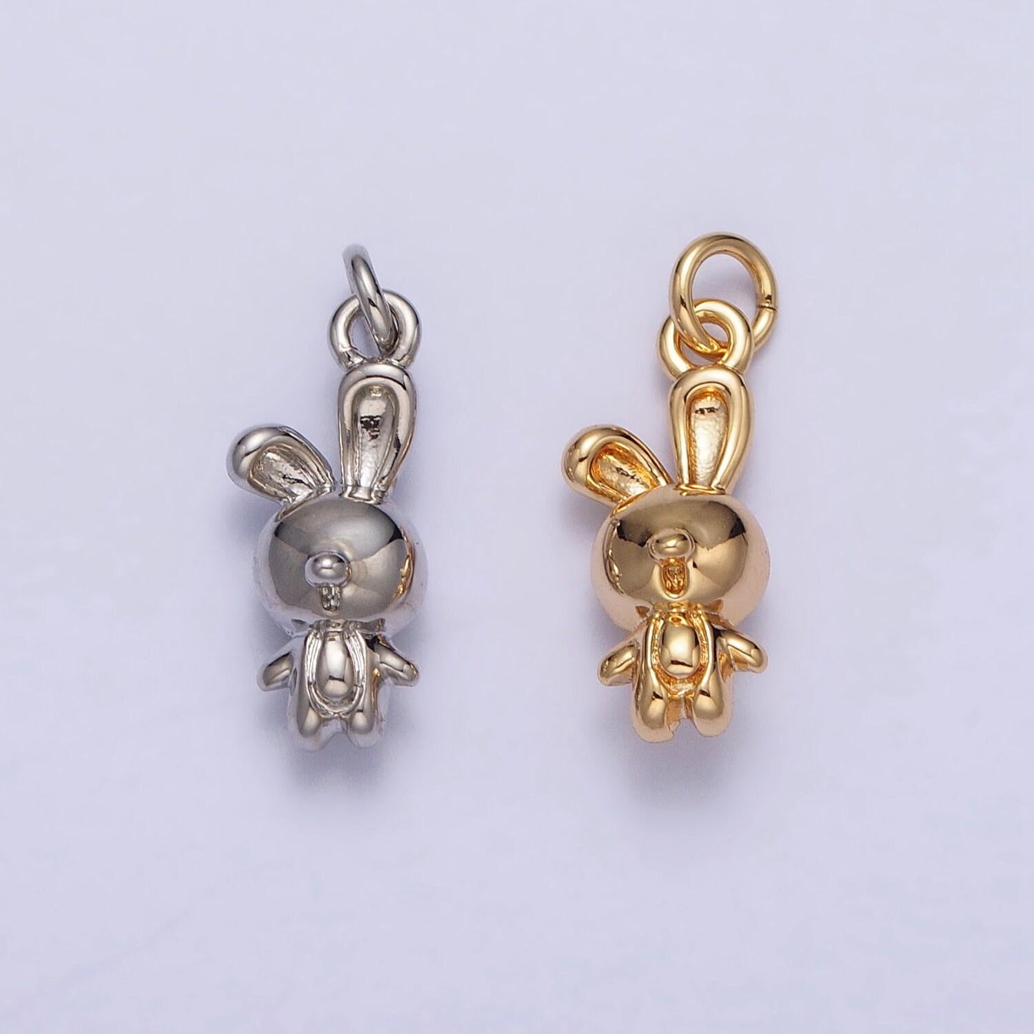 Dainty gold rabbit charm for 2023 chinese new year animal sign jewelry collection chinese zodiac sign gift idea for kids jewelry ac185