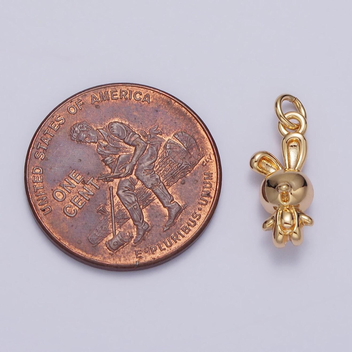 Dainty gold rabbit charm for 2023 chinese new year animal sign jewelry collection chinese zodiac sign gift idea for kids jewelry ac185