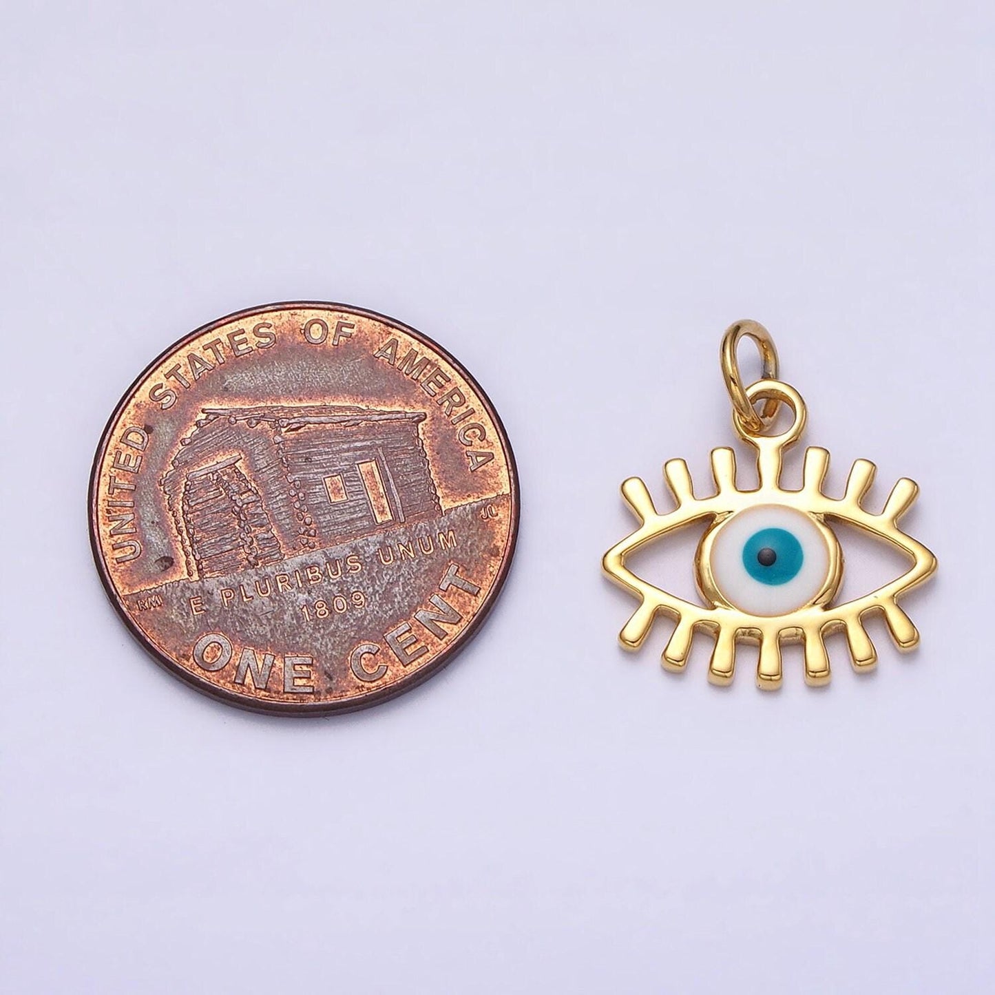 Mini enamel evil eye charm pendant amulet protection evil eye jewelry making supply ac442