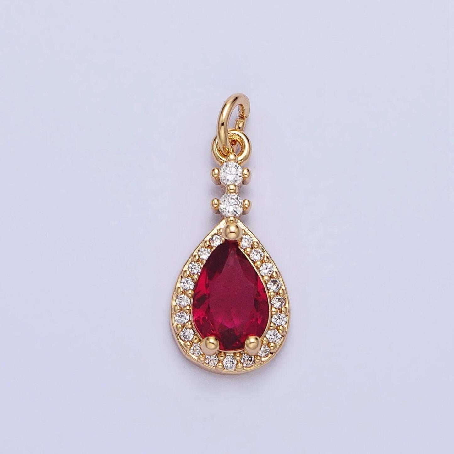 Dainty tear drop charms cubic zirconia dangle micro pave dainty geometric pendant wholesale bulk diy jewelry findings ac427