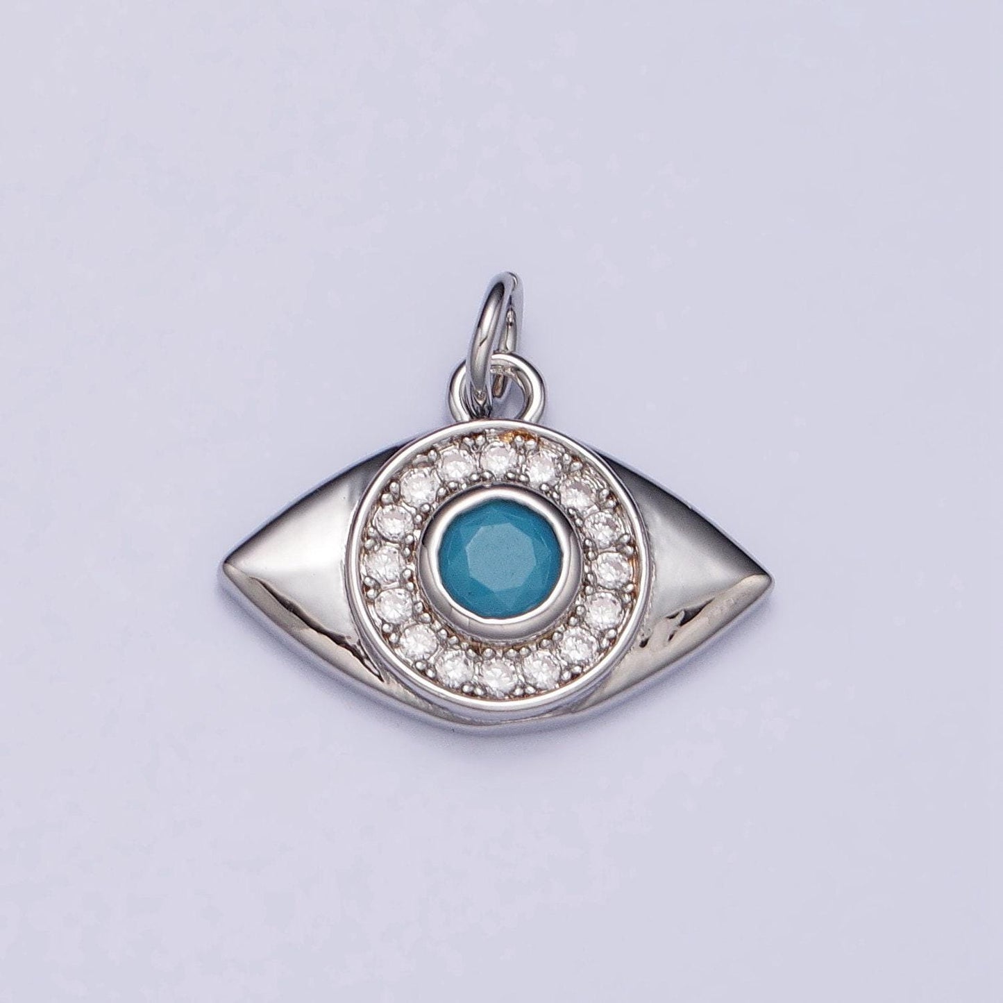 Mini evil eye charm gold plated over brass turquoise eye cz pendant for amulet jewelry pendant necklace bracelet earring supply ac410