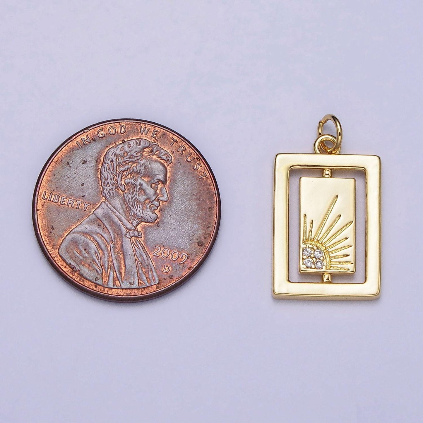 Mini gold sun tag plate pendant celestial tile charms with cz stones for jewelry making supplies ac406