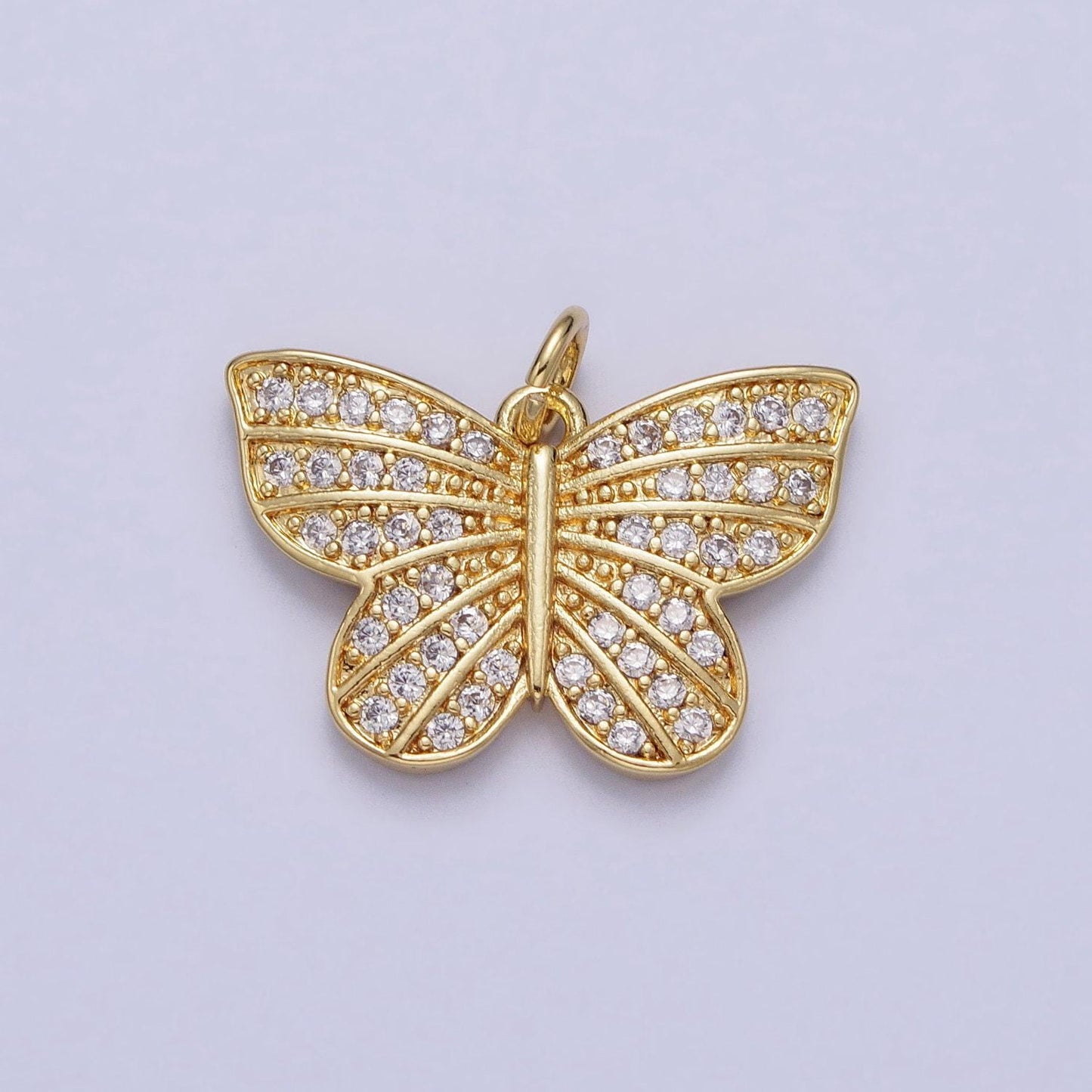 Dainty gold mariposa charm butterfly charm micro pave cz animal charm for jewelry making ac357