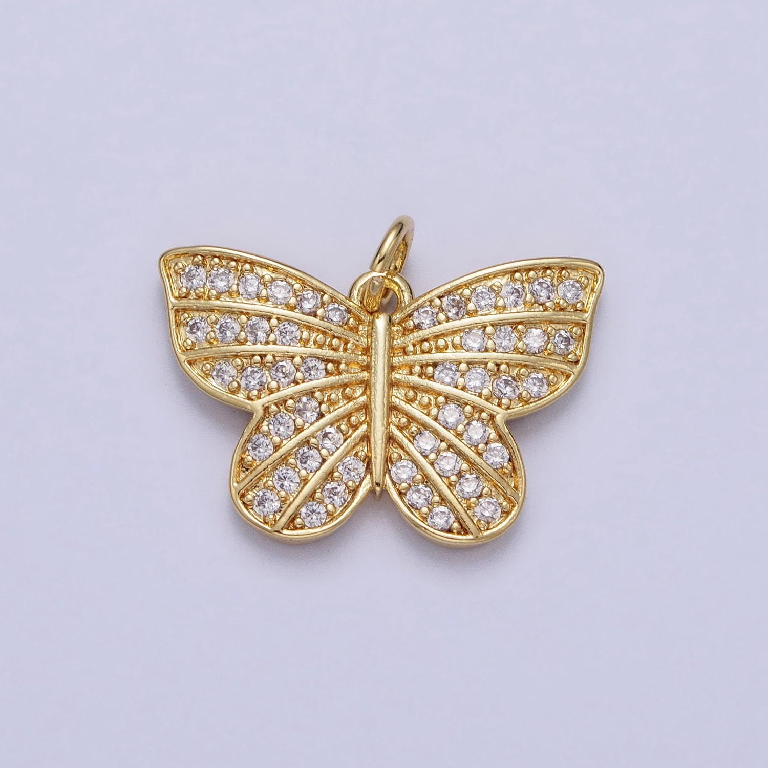 Dainty gold mariposa charm butterfly charm micro pave cz animal charm for jewelry making ac357