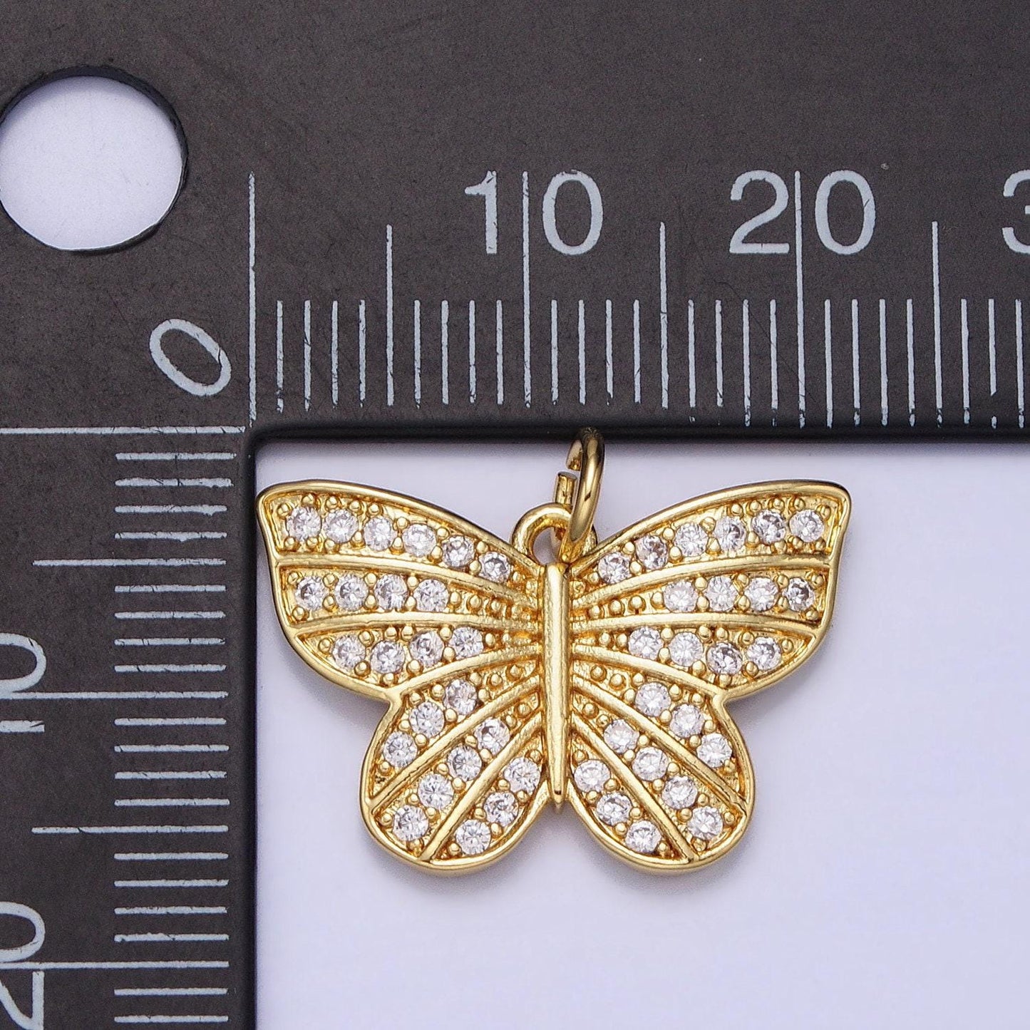 Dainty gold mariposa charm butterfly charm micro pave cz animal charm for jewelry making ac357