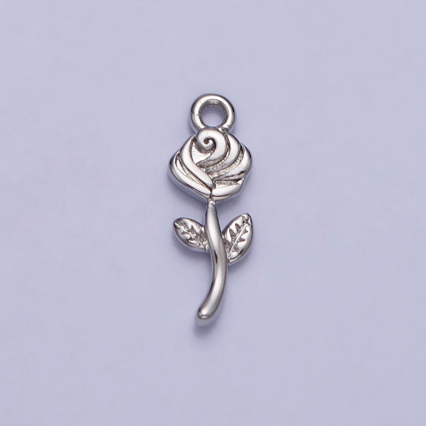 Tiny mini gold rose charm pendant, small floral pendant 14k gold filled small flower necklace earring bracelet jewelry making ac343
