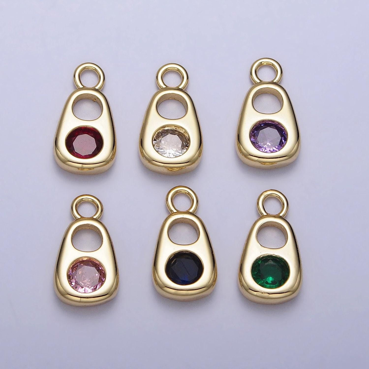 14k gold filled soda tab, pull tab, can tab pendant charm for bracelet necklace wholesale pendants jewelry making craft supplies ac327