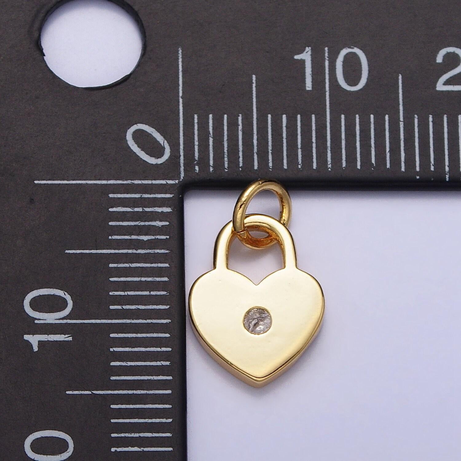 24k gold filled clear cz gold 15x9mm heart add-on charm love charm for bracelet necklace earring component| ac313