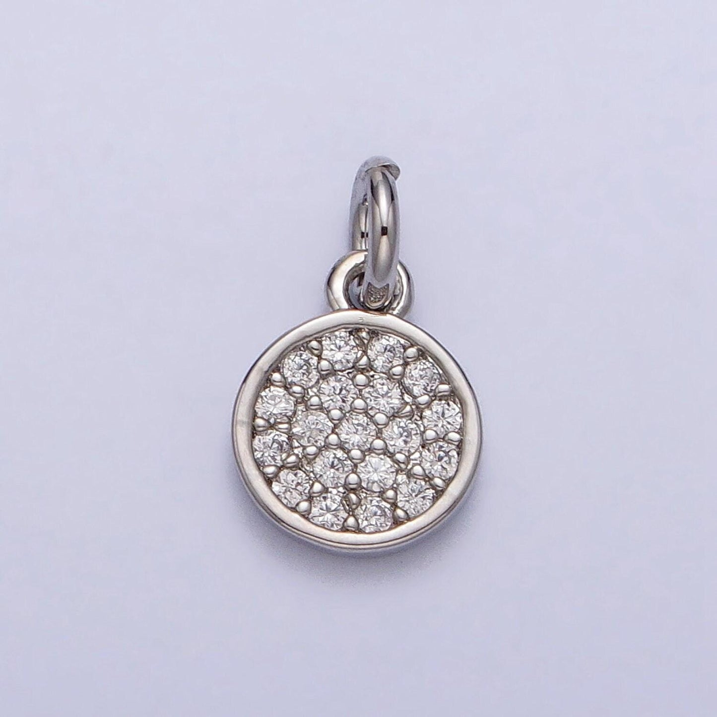 Mini cz paved gold circle charm 11x6.5mm 16k real gold plated brass, micro pave round coin pendants ac309