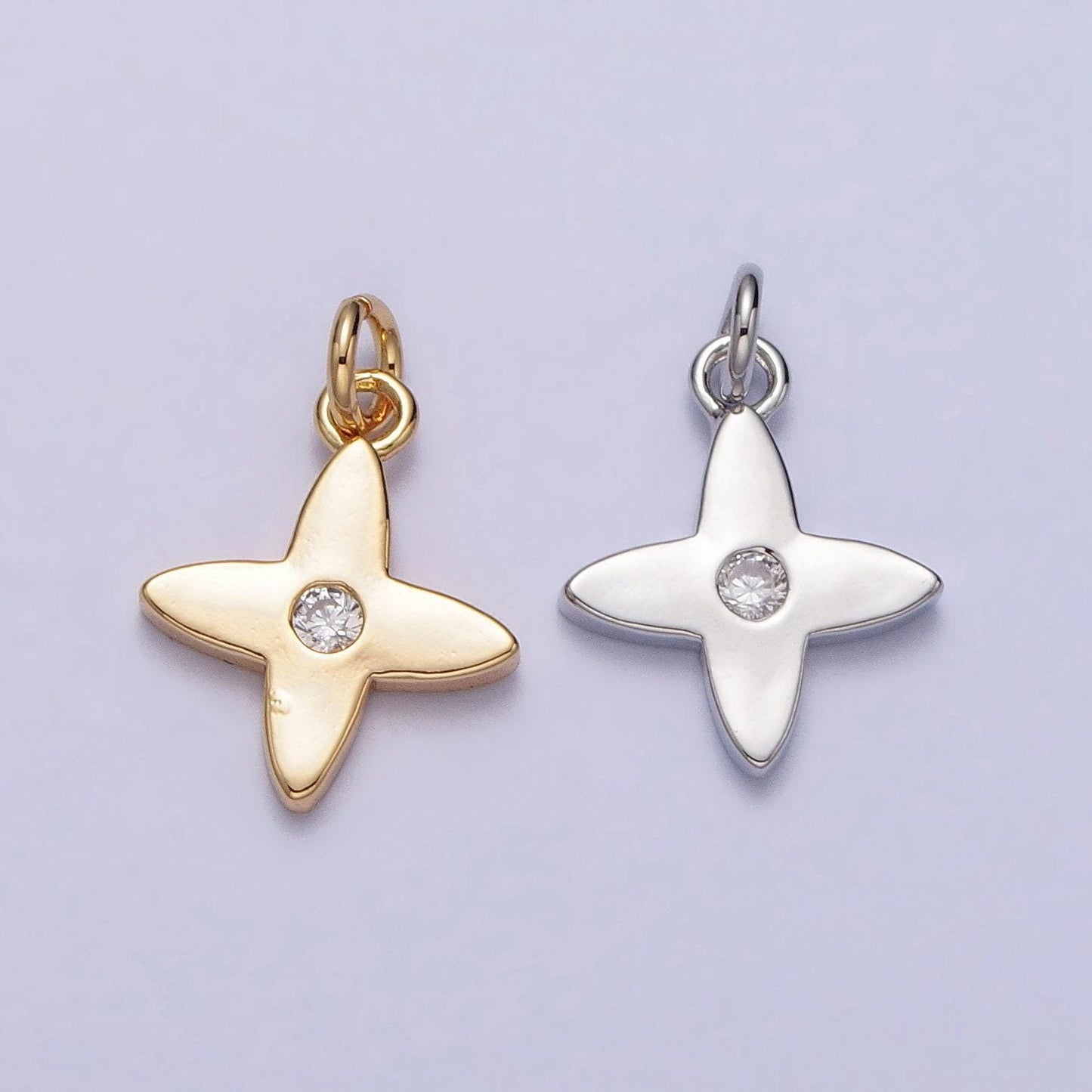 Small gold flower charm pendant silver fleur charm for lucky jewelry bracelet necklace purse accesories add on charm supplies ac224