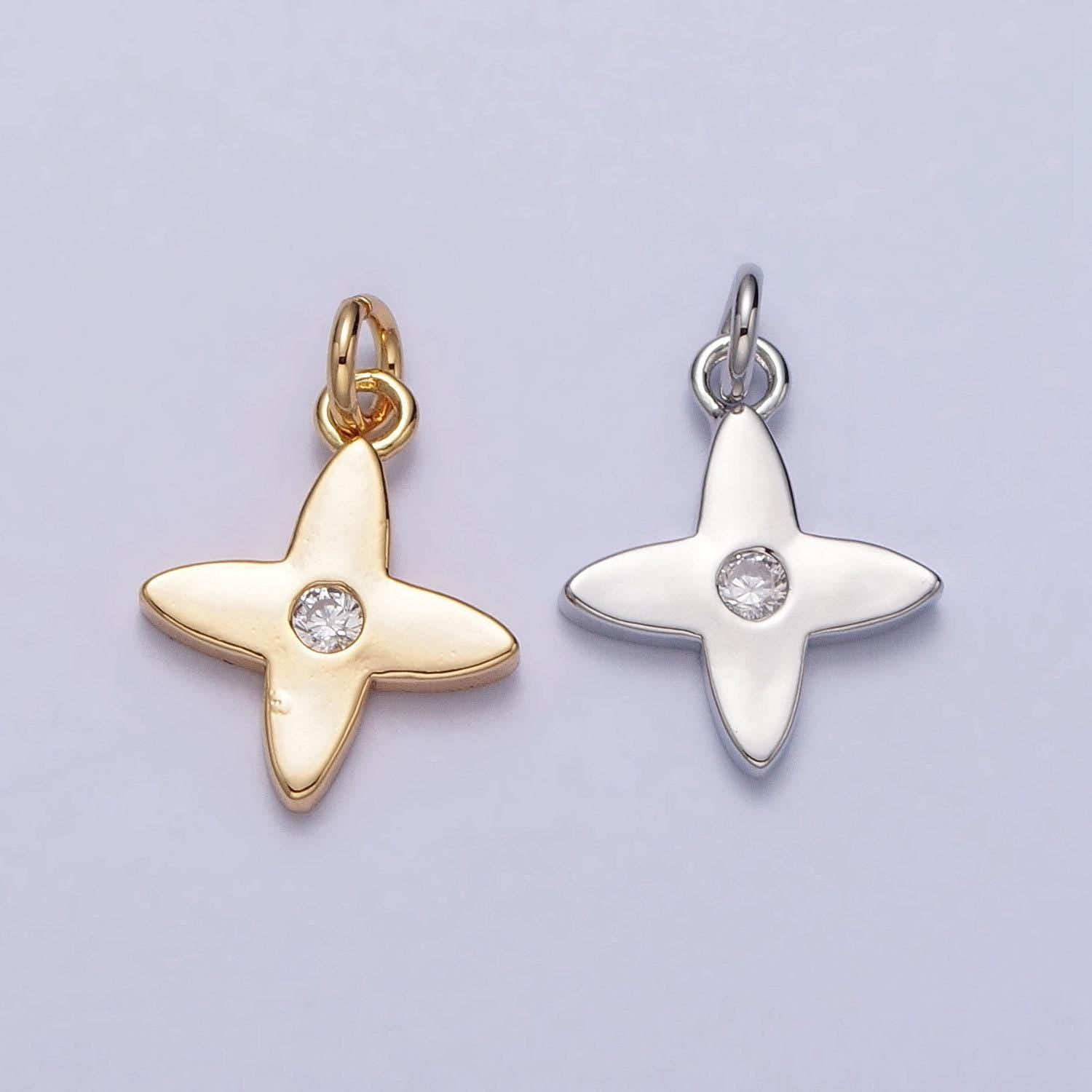 Small gold flower charm pendant silver fleur charm for lucky jewelry bracelet necklace purse accesories add on charm supplies ac224
