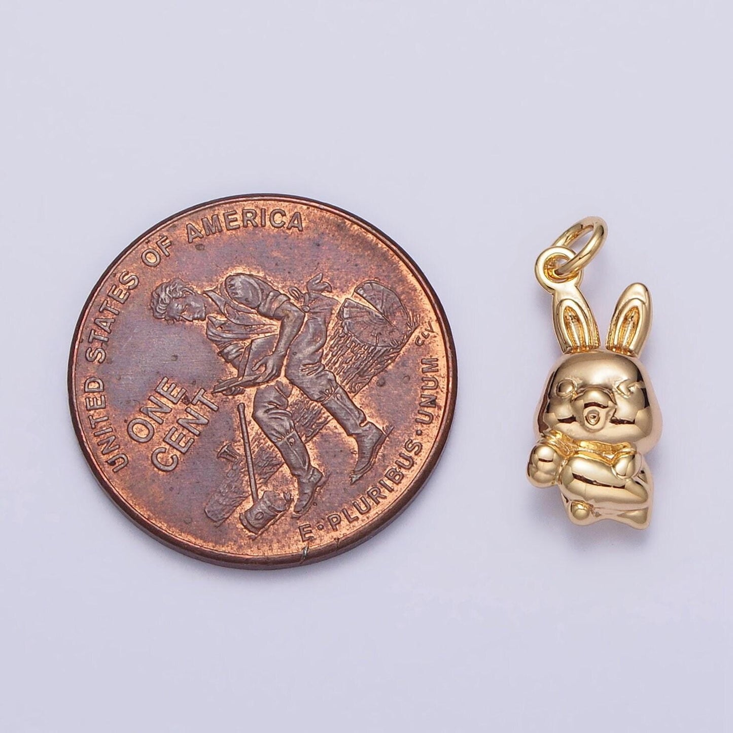 Mini gold rabbit charm for 2023 chinese new year animal sign jewelry collection chinese zodiac sign gift idea for kids jewelry ac286