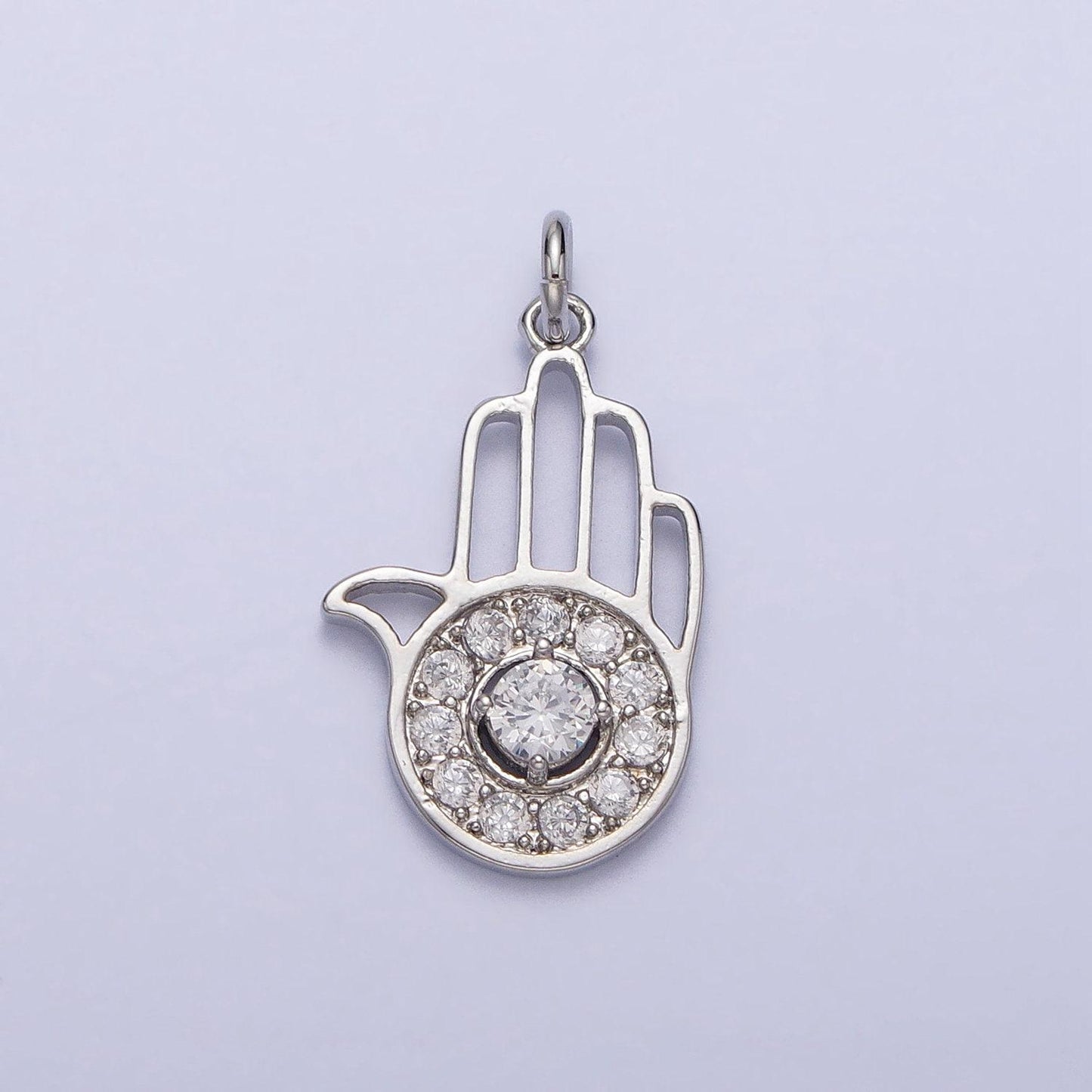 Mini gold hamsa hand pendant evil eye charm protection necklace - yoga gifts silver amulet jewelry ac228