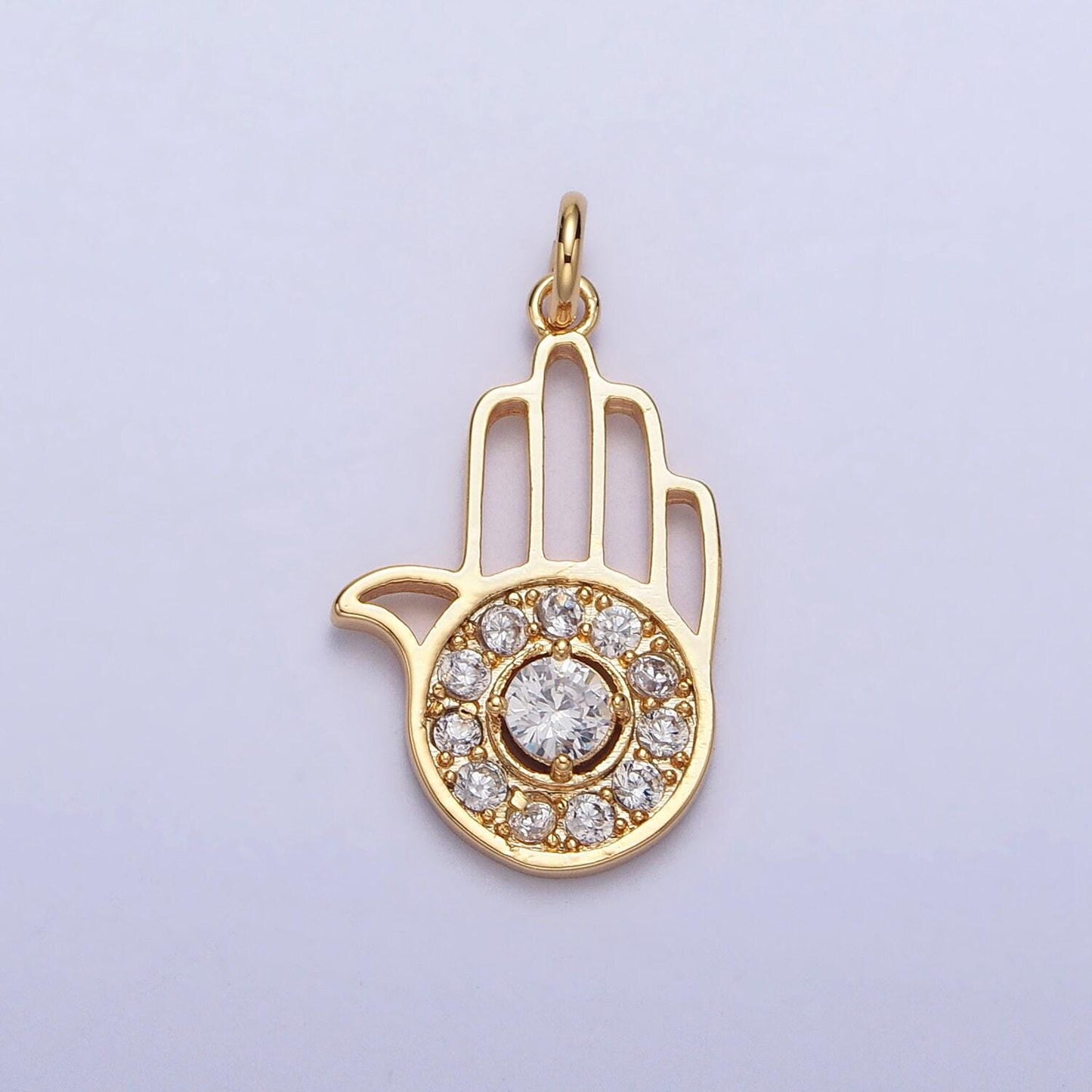 Mini gold hamsa hand pendant evil eye charm protection necklace - yoga gifts silver amulet jewelry ac228
