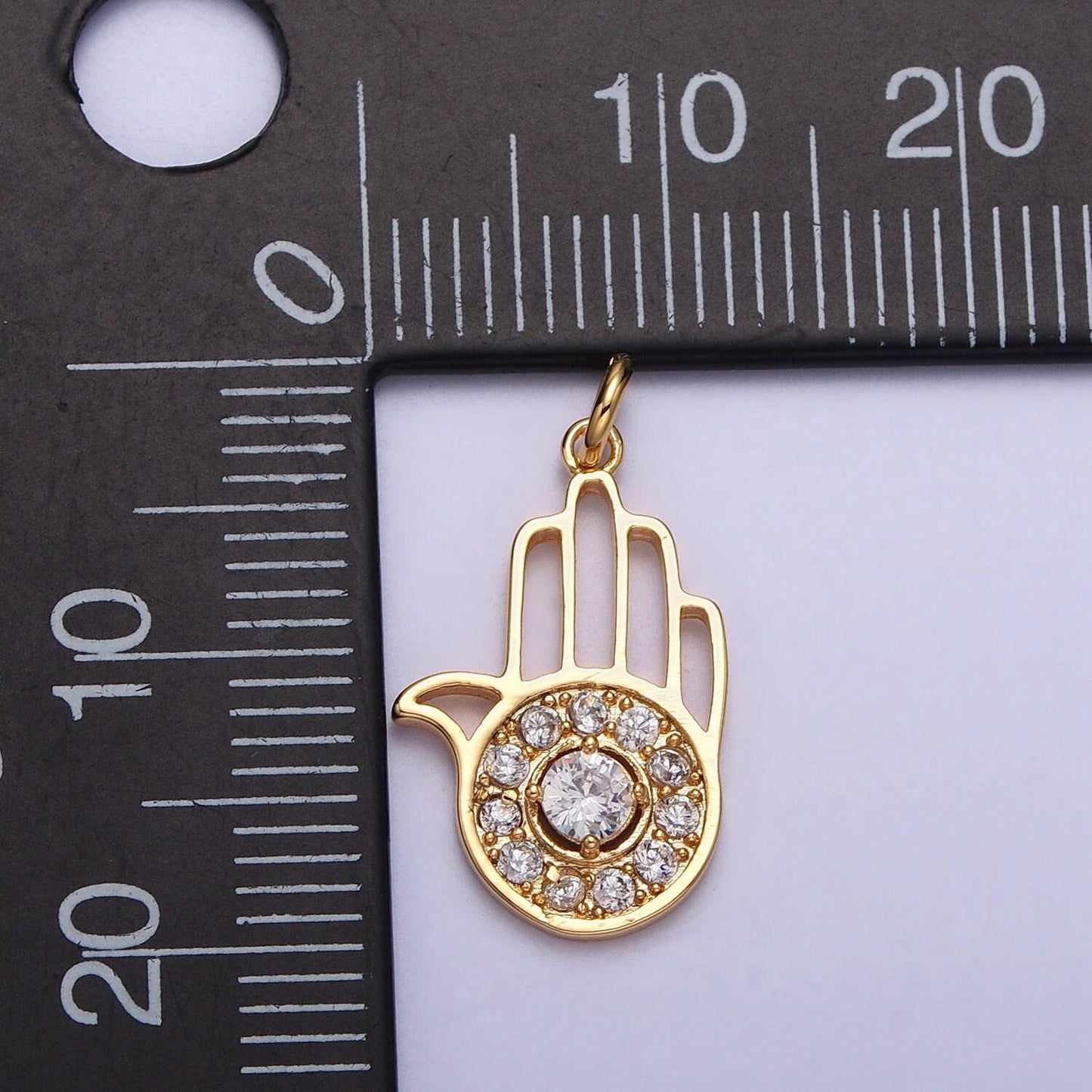 Mini gold hamsa hand pendant evil eye charm protection necklace - yoga gifts silver amulet jewelry ac228
