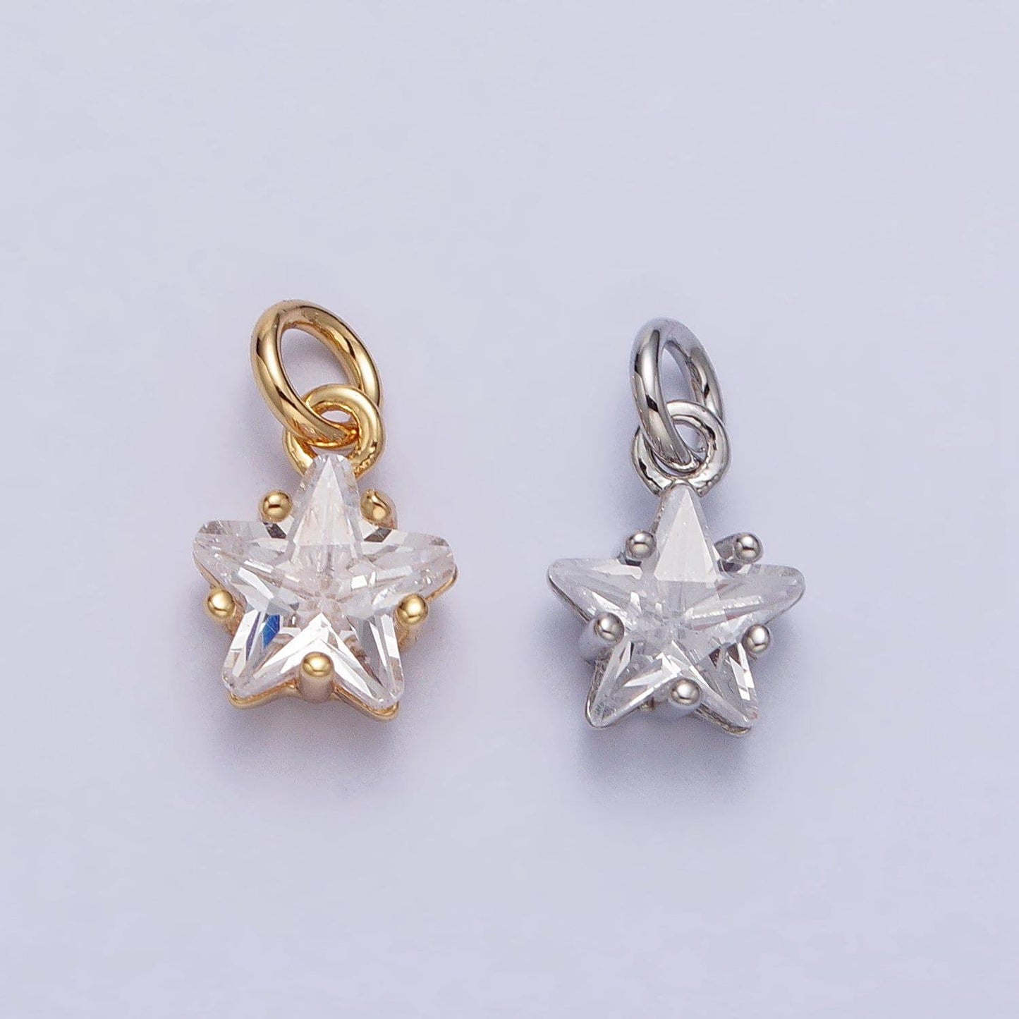 Mini gold star charm cubic star charm celestial pendant dangle charms for bracelet necklace earring supply component ac237
