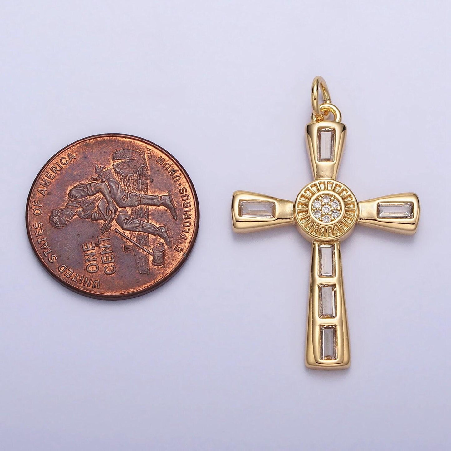 Dainty cross pendant , cz gold cross charm add on cubic zirconia for rosarry religious necklace bracelet component ac230