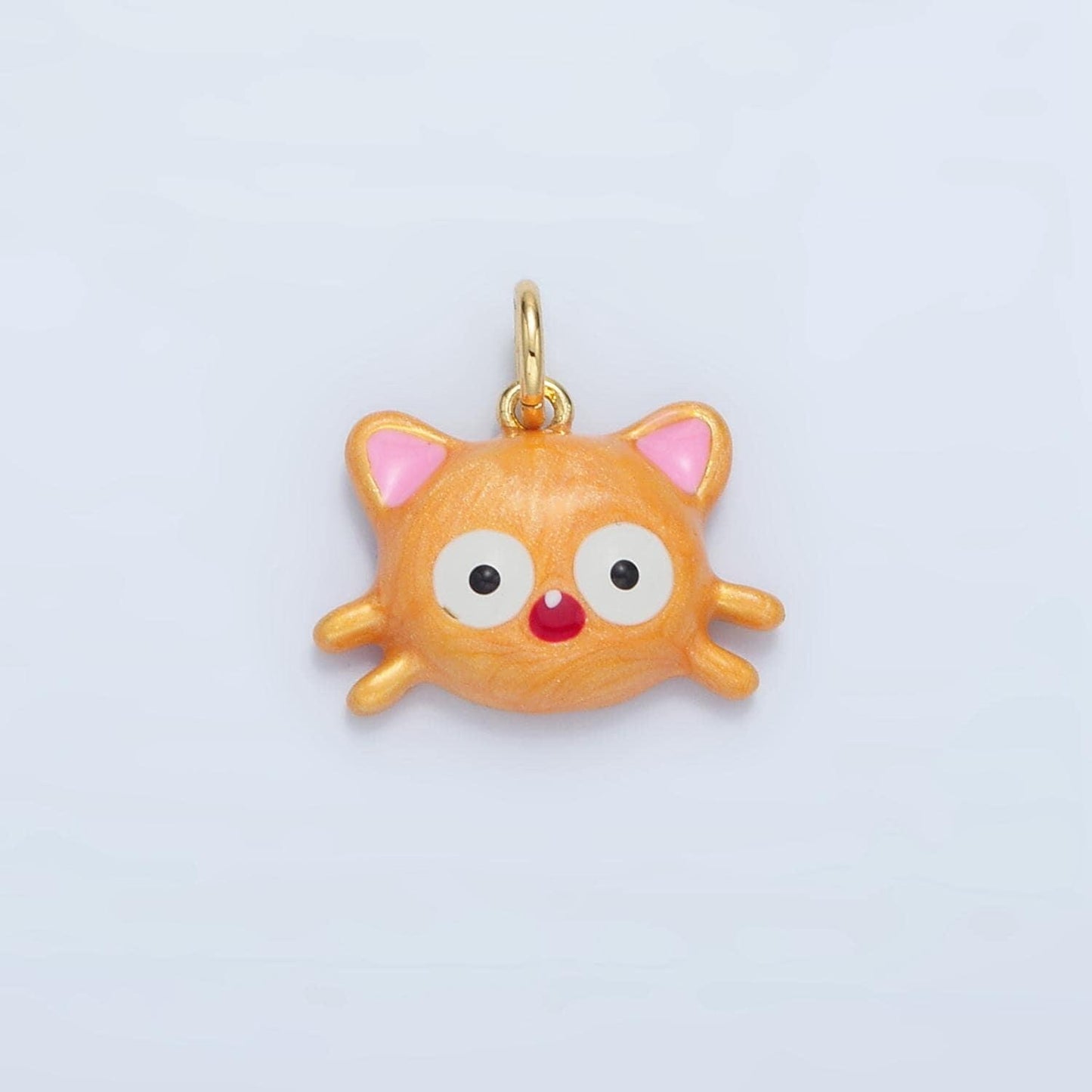 Kawaii enamel cat charm green cartoon animal pendant for kids jewelry making bracelet earring necklace component ac179