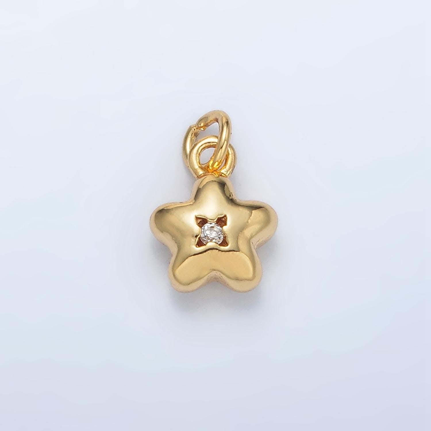 Mini gold star charm small star charm celestial charms 24k gold filled findings ac169