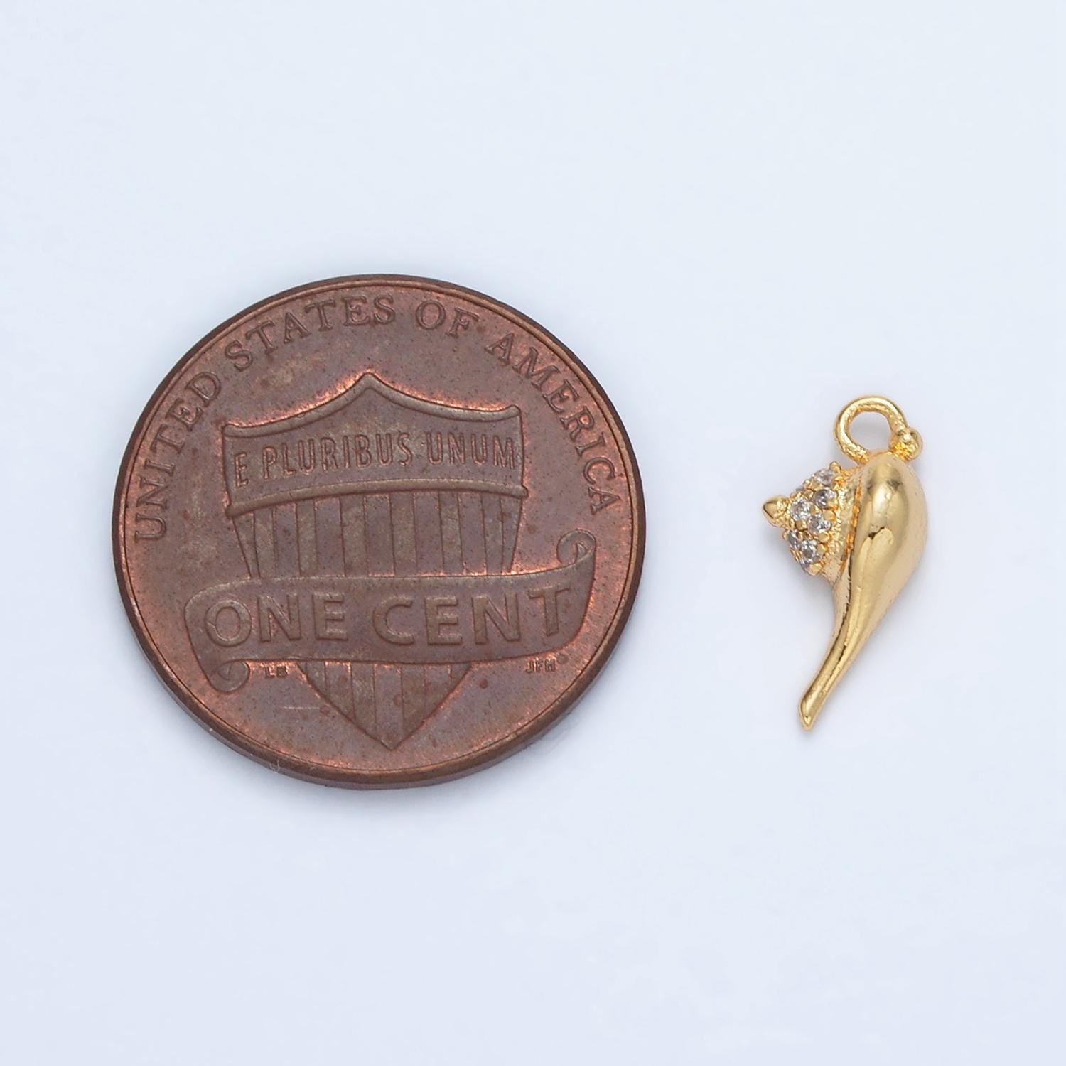 Mini 24k gold filled magical genie lamp cz micro paved charm | ac-163