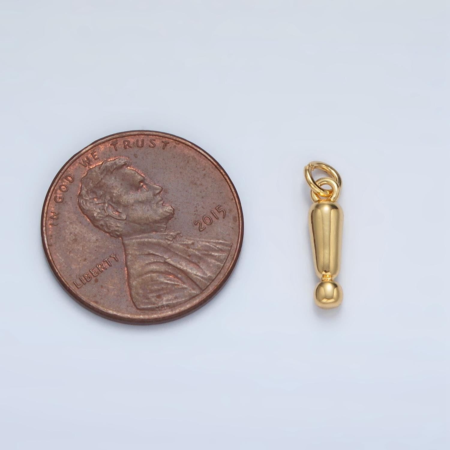 24k gold filled exclamation '!' mark minimal charm | ac-161