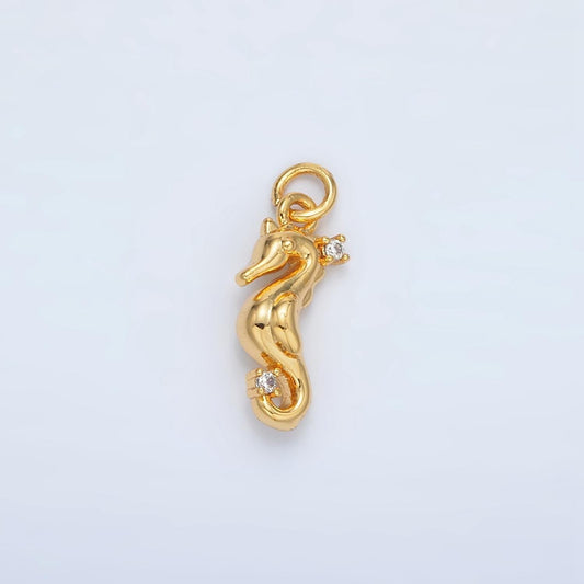 Tiny gold sea horse pendant 24k gold filled seahorse charm animal under the sea pendant | ac154