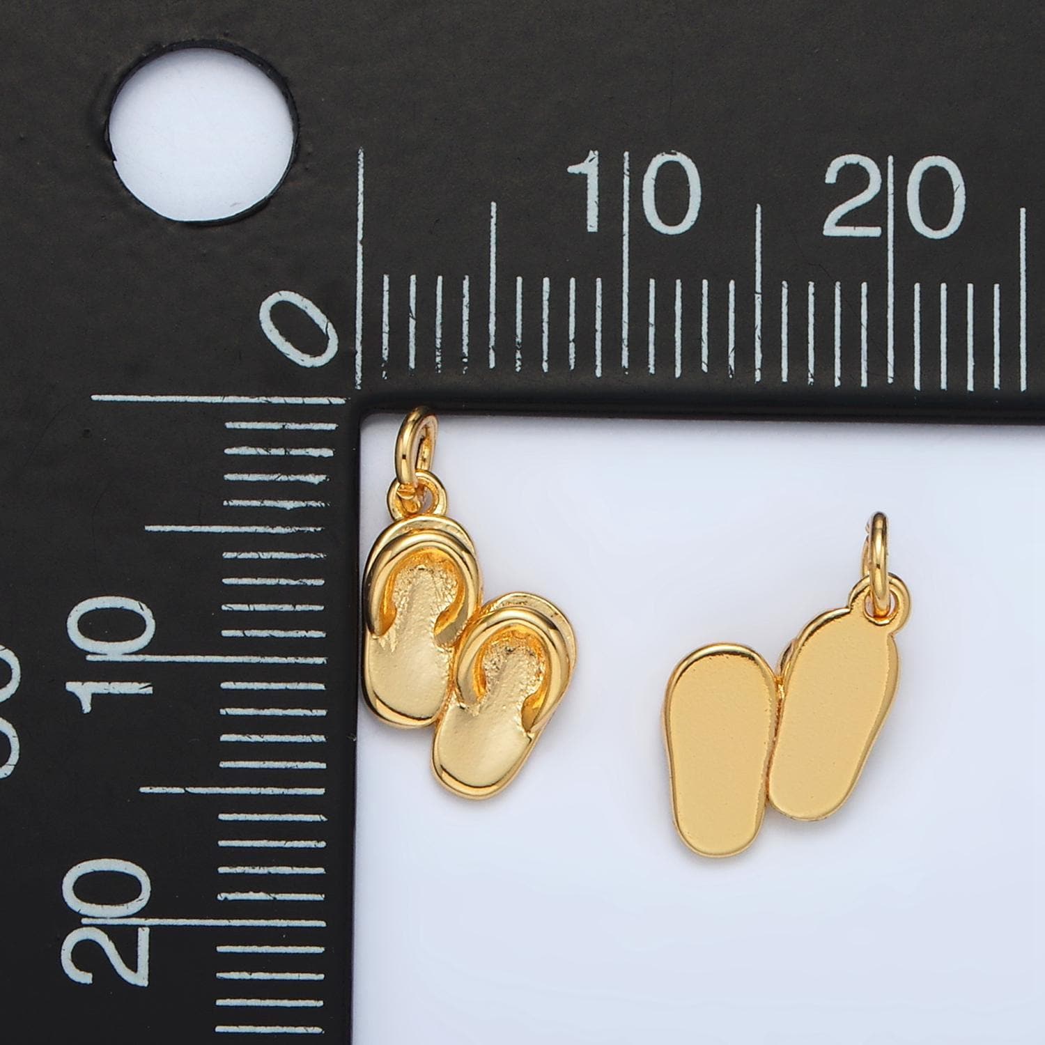 Mini gold sandal charms dainty flip flop pendants for bracelet charm necklace charm supply ac153