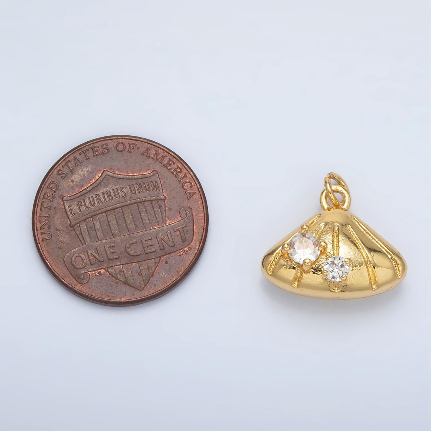 Tiny beach shell pendant in 24k gold filled sea shell charm in gold | ac149