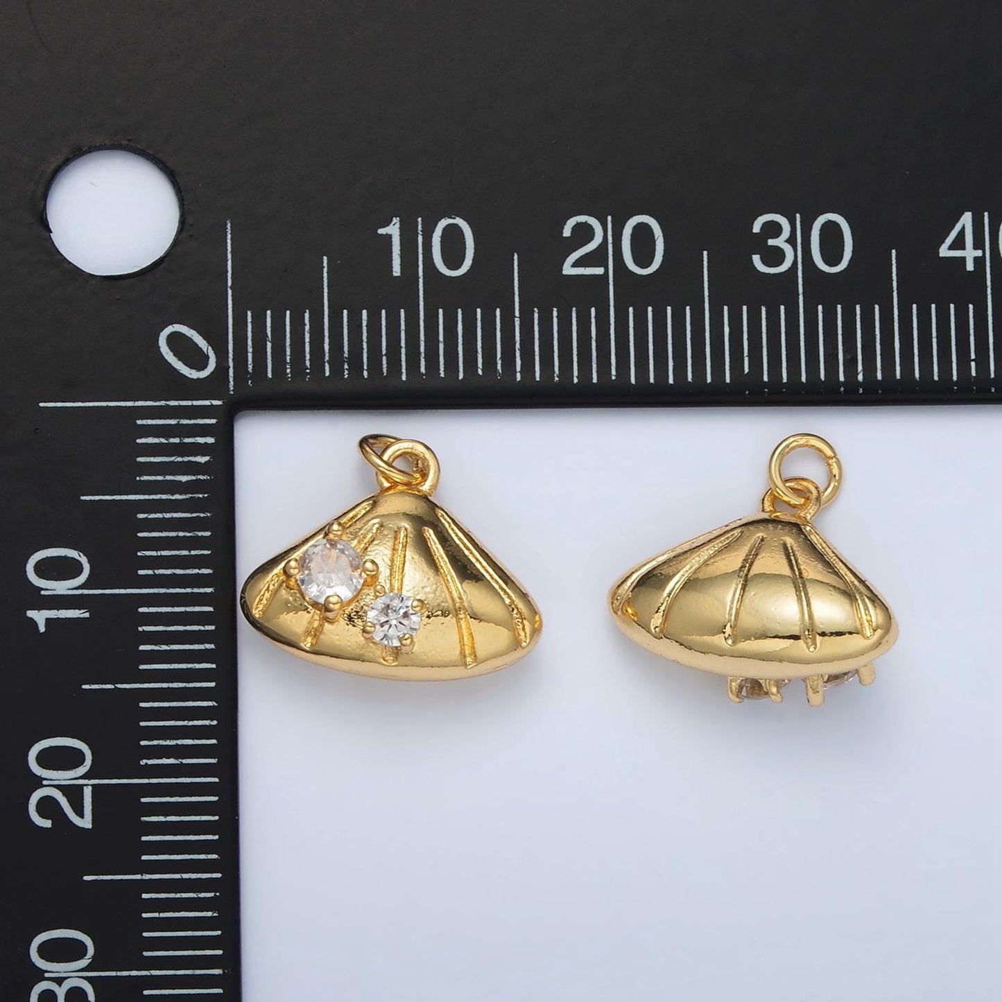 Tiny beach shell pendant in 24k gold filled sea shell charm in gold | ac149
