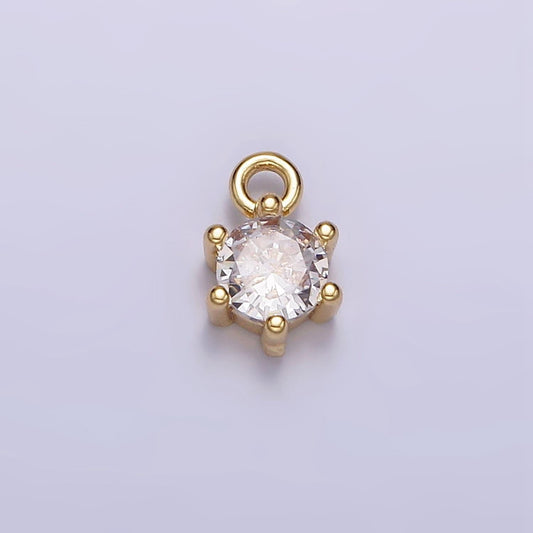 16k gold filled 5.5mm round clear cz minimalist add-on charm | ac1431