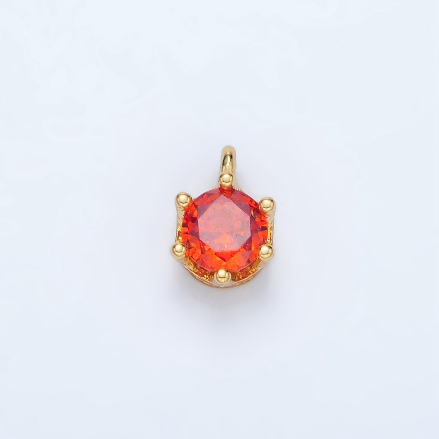 Gold filled light cz colors mini round charm | ac132-ac-135